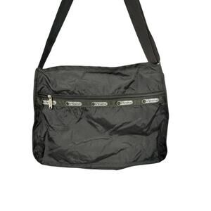 Vintage 9 Pocket Cargo Messenger Bag Black Adjustable Shoulder Bag Commute